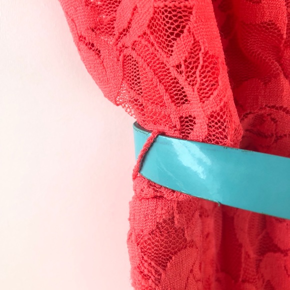 Paper Doll Dress- Floral Lace Coral Size M - Picture 7 of 8